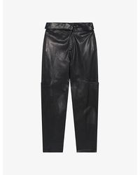IRO - Caron Patch-pocket Tapered-leg High-rise Leather Trousers - Lyst