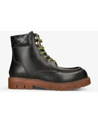 Bottega Veneta - Intrecciato-cuff Leather Ankle Boots - Lyst