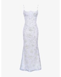 House Of Cb - Naima Embellished Mesh Maxi Dress - Lyst