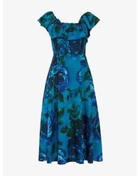 Phase Eight - Brianne Floral-Print Lyocell-Blend Midi Dress - Lyst
