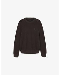 AllSaints - Aspen Logo-Embroidered Cotton And Wool-Blend Jumper - Lyst