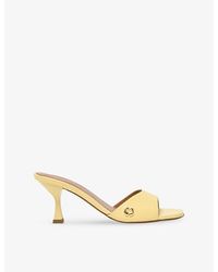 Maje - Charm-Embellished Heeled Leather Mules - Lyst