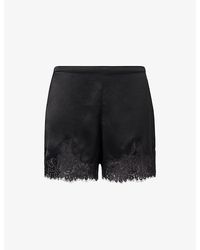 Reformation - Fern Lace-Trim Satin Shorts - Lyst