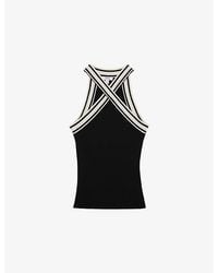 Reiss - Ivanna Contrast-Trim Knitted Top - Lyst