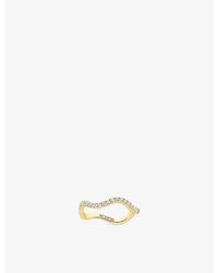 Sif Jakobs - Ellera Waves 18Ct-Plated Sterling And Zirconia Ring - Lyst