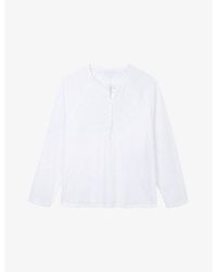 The White Company - Relaxed-Fit Long-Sleeve Cotton Henley Top - Lyst
