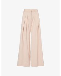 ME+EM - Pleat-Front Wide-Leg Wool-Blend Trousers - Lyst