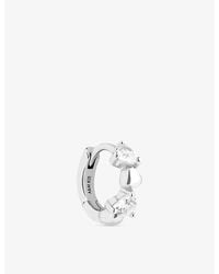 Astrid & Miyu - Heart Cluster Sterling- And Cubic Zirconia Single Hoop Earring - Lyst