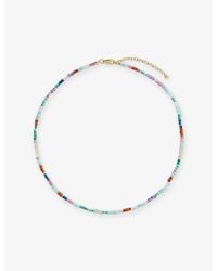 Monica Vinader - Freedom Mini Multi Gemstone 18Ct Vermeil And Freedom Stones Beaded Necklace - Lyst