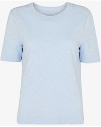 Whistles - Rosa Double-trim Crew Neck Cotton T-shirt - Lyst