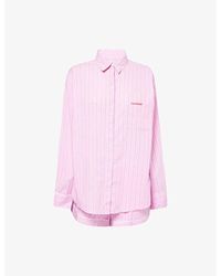 Calvin Klein - V-Day Striped Cotton-Poplin Pyjama Set - Lyst