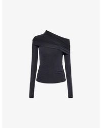 Peachy Den - Kylie Cold-Shoulder Stretch-Woven Top - Lyst