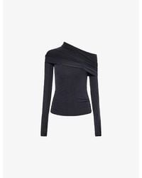 Peachy Den - Kylie Cold-Shoulder Stretch-Woven Top - Lyst
