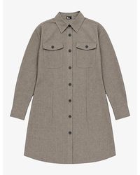The Kooples - Collared Button-Down Wool-Blend Shirt Dress - Lyst