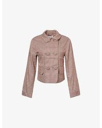 House Of Sunny - The Marie Check-Print Stretch-Woven Jacket - Lyst