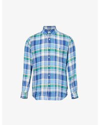 Polo Ralph Lauren - Logo-embroidered Custom-fit Checked Linen Shirt Xx - Lyst