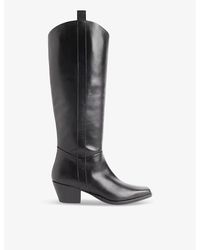 Whistles - Asa Western Leather Knee-high Heeled Boots - Lyst