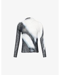 Issey Miyake - Shadow Study Pleats High-Neck Knitted Top - Lyst