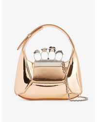 Alexander McQueen - The Jewelled Hobo Mini Faux-leather Hobo Bag - Lyst