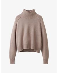 The White Company - Funnel-Neck Relaxed-Fit Wool-Blend Jumper - Lyst