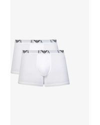 Emporio Armani - Pack Of Two Logo-embellished Stretch-cotton Boxer - Lyst