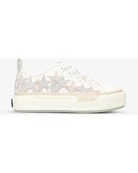 Amiri - Court Stars Star-patch Canvas And Leather Low-top Trainers - Lyst