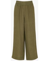 Whistles - Elasticated-waist High-rise Linen Trousers - Lyst