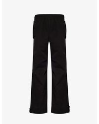Represent - Brand-embroidered Wide-leg Cotton-blend Trousers - Lyst