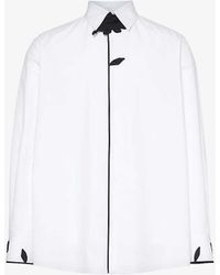 Valentino - Floral-motif Regular-fit Cotton Shirt - Lyst