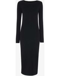 Whistles - Twist Open-back Knitted Midi Dress - Lyst