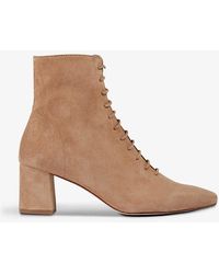LK Bennett - Arabella Lace-up Leather Heeled Ankle Boots - Lyst