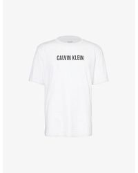 Calvin Klein - Logo-print Crewneck Cotton-jersey T-shirt - Lyst