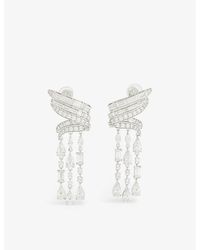 Swarovski - Twisted-chandelier Rhodium-plated And Zirconia Earrings - Lyst