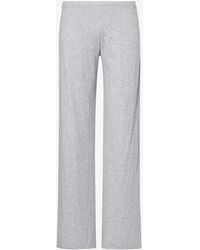 Skin - Sexy Wide-leg Mid-rise Organic Cotton-jersey Trousers - Lyst