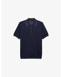 Prada - Logo-Intarsia Silk-Cotton Polo Shirt - Lyst