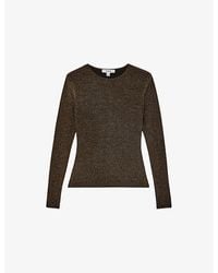 Reiss - Saraphina Metallic Stretch-Knit Top - Lyst