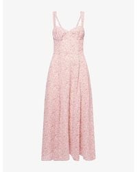 Reformation - Lela Floral-Print Georgette Midi Dress - Lyst
