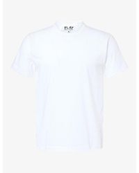 COMME DES GARÇONS PLAY - Heart Motif-Logo Back Cotton T-Shirt - Lyst