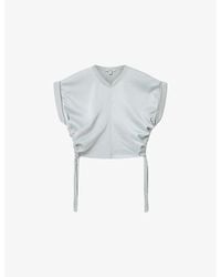 AllSaints - Mira Cropped Stretch-Satin Top - Lyst