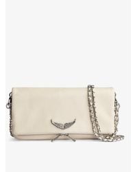 Zadig & Voltaire - Rock Swing Your Wings Logo-plaque Leather Clutch Bag - Lyst