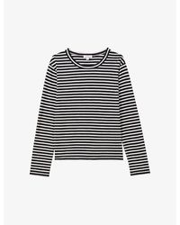 Reiss - Tina Crew-neck Striped Cotton T-shirt - Lyst