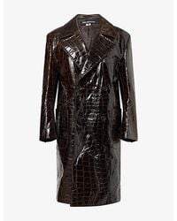 Junya Watanabe - Embossed Double-Breasted Faux-Leather Coat - Lyst