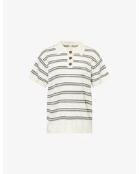 THE GARMENT - Striped Short-Sleeve Wool And Cashmere Polo Shirt - Lyst