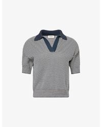 Weekend by Maxmara - Striped Short-Sleeve Cotton-Knit Jumper - Lyst