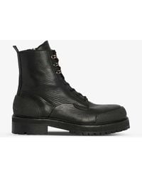 AllSaints - Mudfox Lace-up Leather Ankle Boots - Lyst