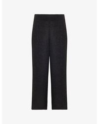 Whistles - Eva Sparkle Wide-leg Cropped High-rise Stretch-woven Trousers - Lyst
