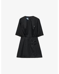 Prada - Re-Nylon Logo-Plaque Nylon Mini Dress - Lyst
