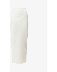 House Of Cb - Colette Slim-fit Low-rise Satin Midi Skirt - Lyst