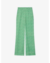 LK Bennett - Esme Ribbon-print High-rise Woven Trousers - Lyst
