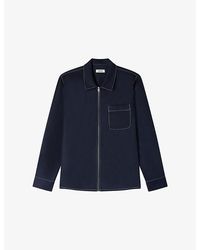 Sandro - Relaxed-Fit Zip-Up Lyocell-Blend Shirt - Lyst